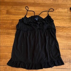 Black Ruffled Women's Top